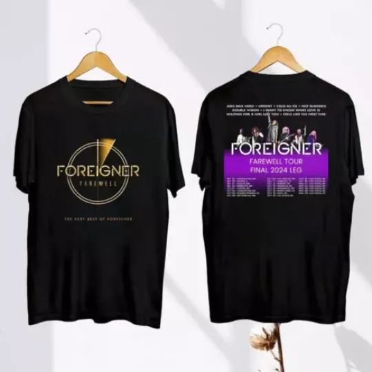 Discover Graphic Foreigner Farewell Tour 2024 TShirt, Foreigner Band Shirt, T-Shirt