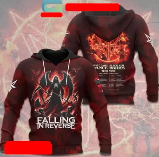 Falling In Reverse The Popular Mons Tour With Guest 2024 Hoodie 3D