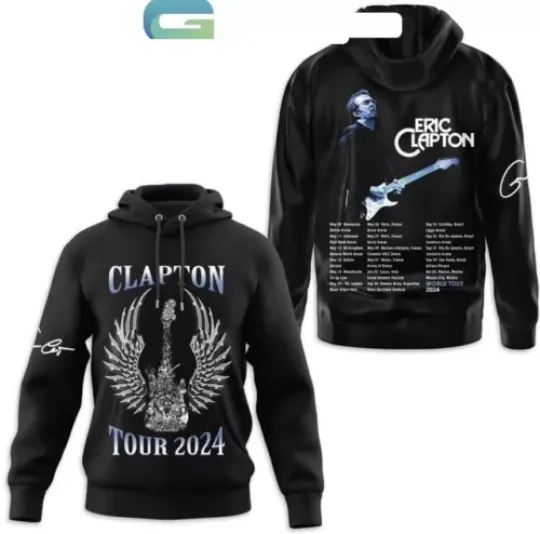 Eric Clapton World Tour 2024 All The Location 3D Hoodie