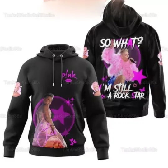 Discover P!Nk Pink Singer Shirt, Pink On Tour Women 3D Hoodie Trust Fall Album 2024 Tour