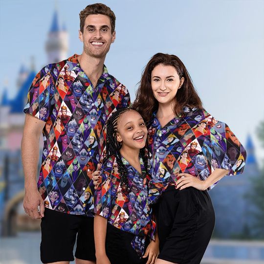 Discover Villain Characters Hawaiian Shirt, Villain Queen Summer Short Sleeve Button Hawaiian Shirt