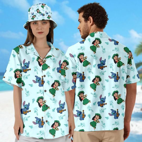 Discover Stitch And Lilo Dance Hawaii Shirt, Stitch And Lilo Button Up Shirt