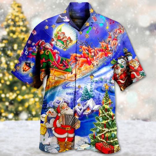 Discover Christmas Santa Love Hawaii Shirt, Santa Claus Button Up Shirt, Santa Claus Hawaiian Shirt