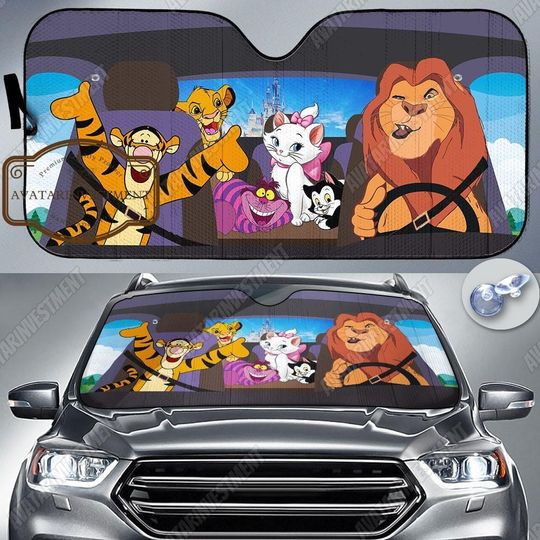 Discover Disney Car Sunshade, Disney Characters Sunshade, Disney Family Sunshade, Disney Car Windshield, Disney Car Accessory, Cartoon Sunshade
