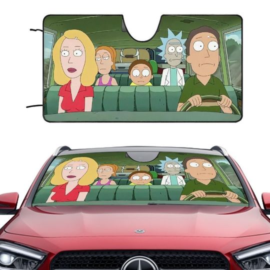 Rick & Rickandmorty car visors, animated car visors, Rick's car windshield covers, car visors, car exterior decorations