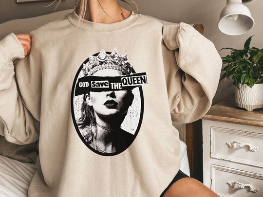 Discover God Save The Queen Sweatshirt, Reputation Era , Eras Tour Shirt, swiftiee Fan Gifts, Concert Shirt, taylor version Sweatshirt, Gifts for Her