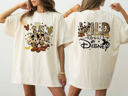 Discover Disney Animal Kingdom Mickey Minnie Unisex T-Shirt, Two Sided Disney Animal Kingdom  Shirt