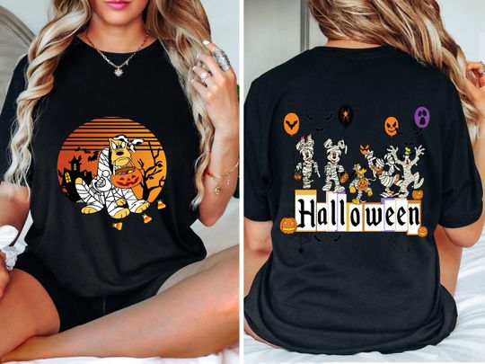 Discover Mummy Halloween  Shirt Disney Front & Back  - Personalized Disney Halloween Mummy Tee