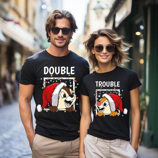 Chip and Dale Christmas Shirt, Disney Christmas Trip Shirt, Double Trouble Shirt