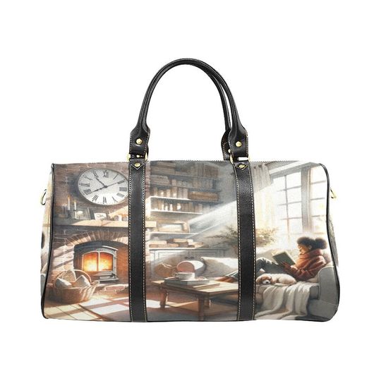 Discover Black Girl Reading Travel Bag, African American Duffle Bag, Weekend Travel Bag for Black Women, Black Girl Trip, Duffle Tote Gift for Her