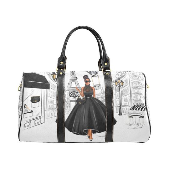 Discover African American Travel Bags - Paris Themed Gifts - Gift Ideas for Women - Travel Bag for Black Women - Overnight Bag for Women - Weekender