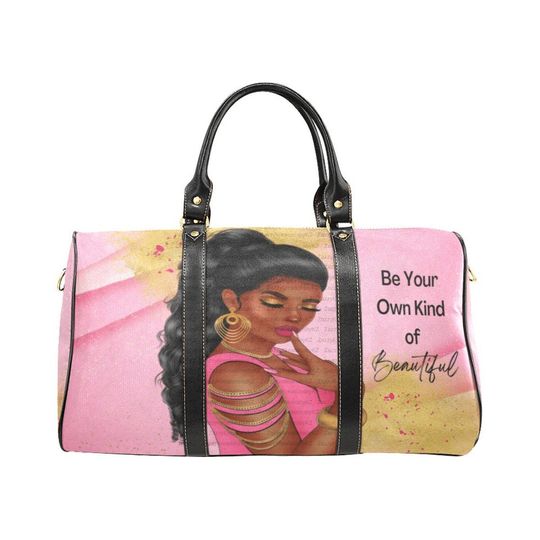 Discover African American Travel Bags for Black Women - Be Your Own Kind of Beautiful - Overnight Bag for Black Women - Weekender Bag for Black Women