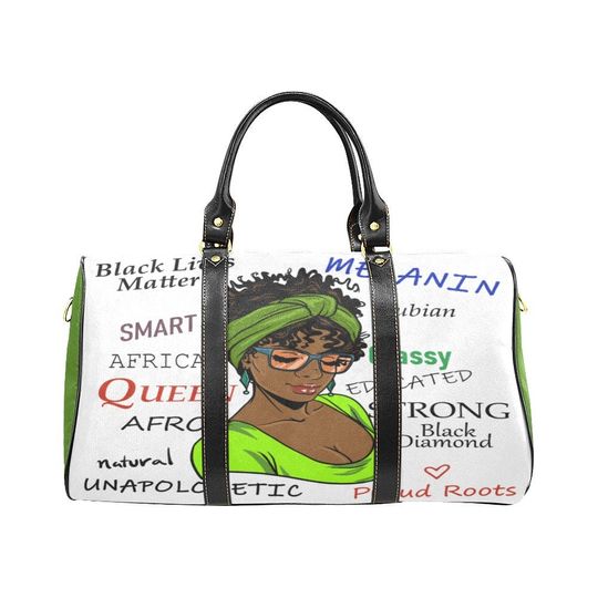 Duffle Bag for Black Women - African American Travel Bag - Travel Bag for Black Women - Overnight Bag - Weekender Bag - Black Girl Bag
