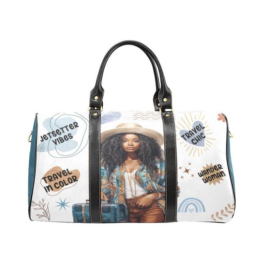 Discover Black Girl Travel Bag, African American Luggage, Duffle Bag Black Woman, Personalized Weekender Bag, Black Artwork Weekend Travel Bag Gift