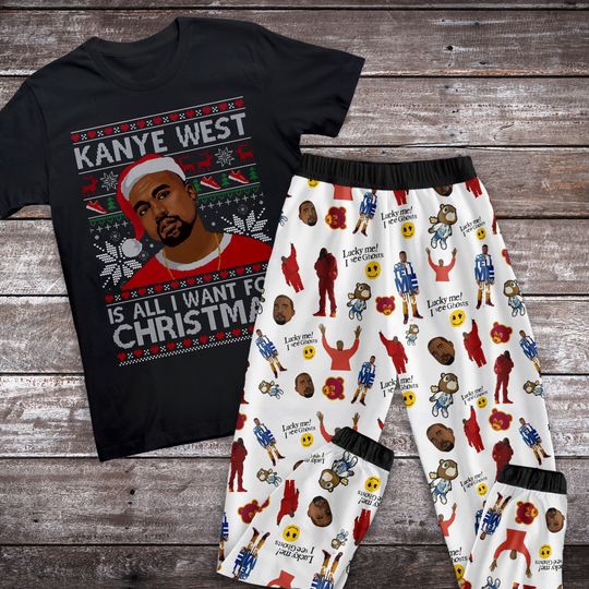 Discover Kanye West Pajamas Set, Family Pajamas, Family Christmas Pajamas Set.