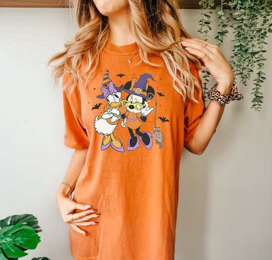Discover Comfort Colors Daisy and Minnie Retro Shirt, Minnie Halloween T-Shirt