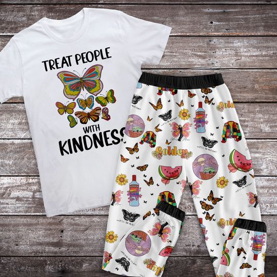 Discover Treat People With KindnessPajamas Set, Family Pajamas, Family Christmas Pajamas Set.
