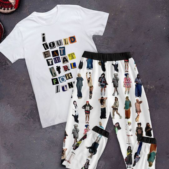 Billie Eilish Holiday Pajamas Set, Billie Eilish Family Pajamas, Billie Eilish Family Christmas Pajamas Set.