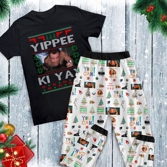 Die Hard Pajamas Set, Family Pajamas, Family Christmas Pajamas Set.