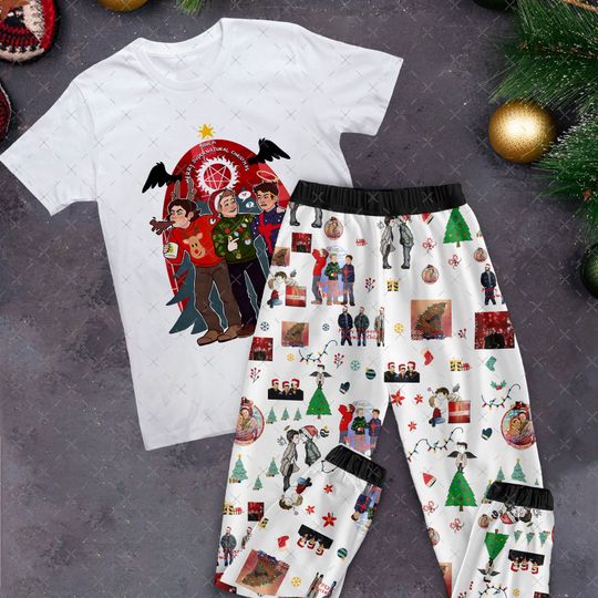 Supernatural Christmas Pajamas Set, Family Pajamas, Family Christmas Pajamas Set.