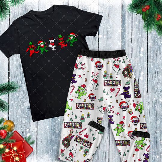 Grateful Dead Pajamas Set, Family Pajamas, Family Christmas Pajamas Set.