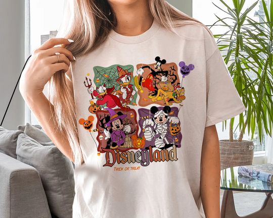 Discover Vintage Disneyland Trick Or Treat T-Shirt, Disneyland Halloween Shirt