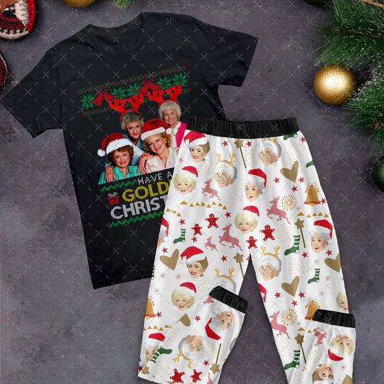 Discover Have A Golden Christmas Pajamas Set, The Stay Golden Family Pajamas, Family Christmas Pajamas Set.
