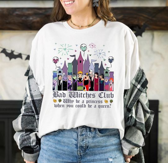 Discover Disney Bad Witches Club T-shirt, Disney Female Villains, Bad Witches Castle Shirt