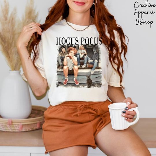 Comfort Colors Halloween Retro Hocus Pocus Shirt, Vintage Sanderson Sisters Witch Shirt