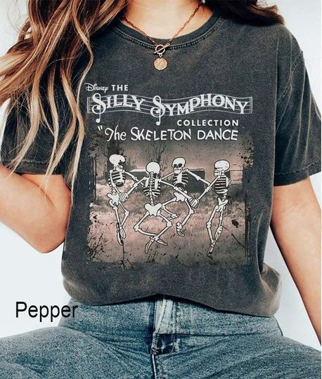 Discover Comfort Colors Retro Skeleton Halloween Tshirt, Spooky Season Shirt