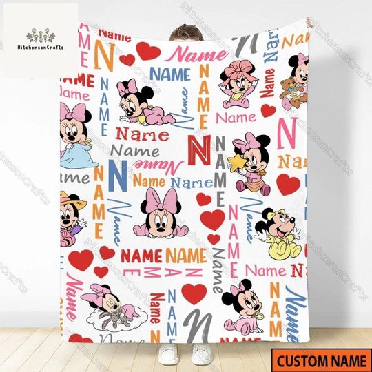 Discover Custom Disney Minnie Mouse Blanket, Minnie Blanket, Birthday Girl Blanket, Disneyland Trip, Gift For Her, Housewarming Gift