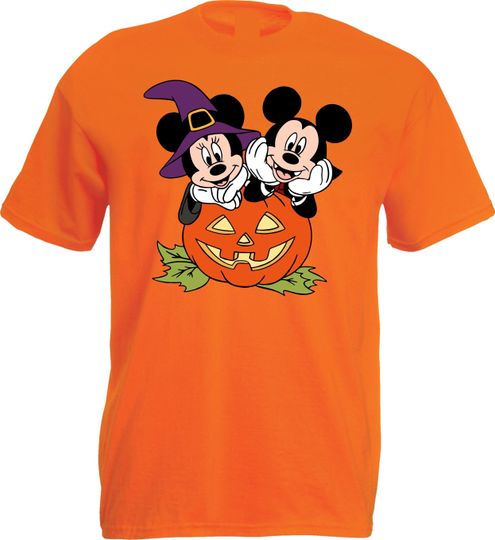 Discover Disney Mickey Minnie Pumpkin Halloween T-Shirt, Disney Halloween Tee, Trick or Treat