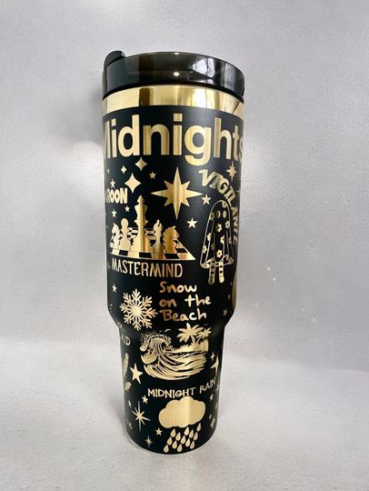 Discover Midnights Album Wrap 40oz Tumbler | Ts Tumbler | Gift For Her | Stanley Dupe Custom Tumbler | Stanley Name Cup | Laser Engraved Tumbler