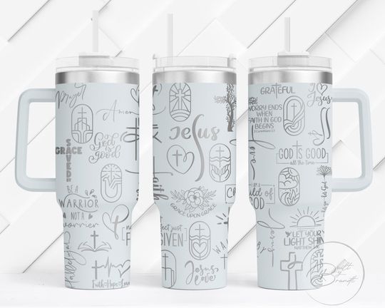 Discover 40oz Jesus Christian Tumbler with Lid and Straw, Faith Tumblers, Baptism Gifts, Religious Gift