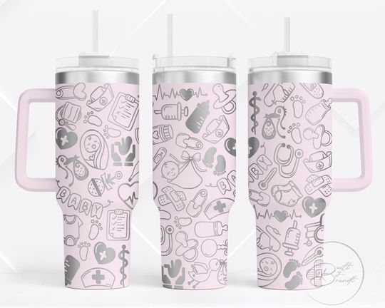 Discover 40oz OB Nurse Tumbler with Lid and Straw, OBGYN Tumbler, OB Nurse Gifts, Midwife Tumbler