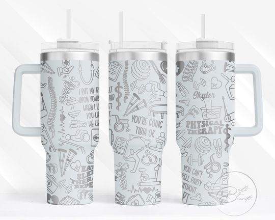 Discover 40oz Personalized Physical Therapy Tumbler with Lid and Straw, PT Tumbler, PT Graduation Gifts, Physical Therapy Cups, Physical Therapists