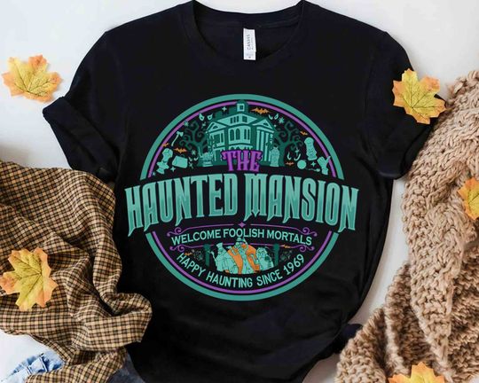 Discover Vintage  Disney Hitchhiking Ghosts Vintage Shirt, The Haunted Mansion Halloween Tee