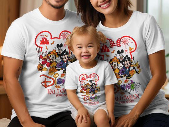 Discover Personalised Halloween Disneyland Family Shirt, Couple Matching Halloween T- Shirt