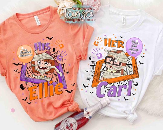 Pixar Up Cute Young Her Carl And His Ellie Mummy Halloween Shirt