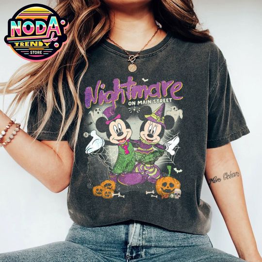 Discover Mickey Minnie New Costume Mickey Not So Scary Halloween Party 2024 Shirt