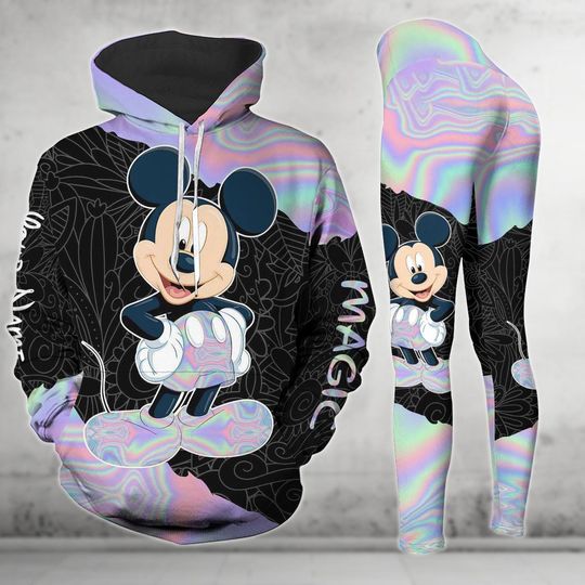 Discover Custom Mickey Mouse Hoodie And Leggings, Disney Leggings, Mickey Magic Hoodie, Movie Cartoon Hoodie, Mickey Yoga Leggings For Women Her