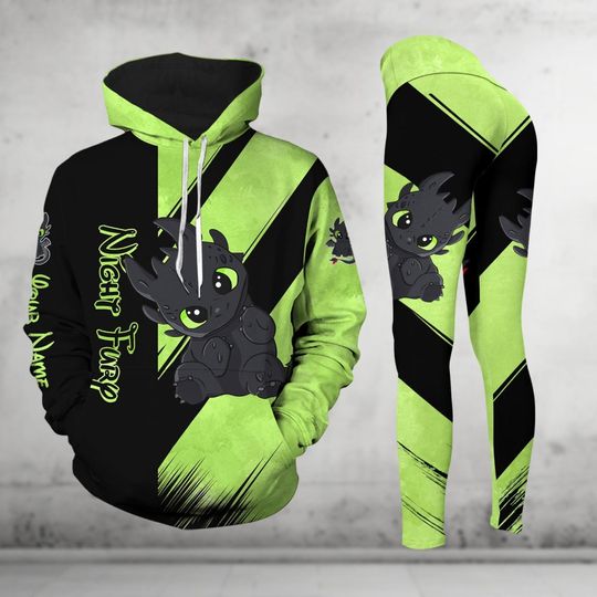 Personalized Toothless Hoodie Leggings, Light Fury Hoodie, How To Train Dragon Hoodie, Movie Leggings For Women, Workout Leggings