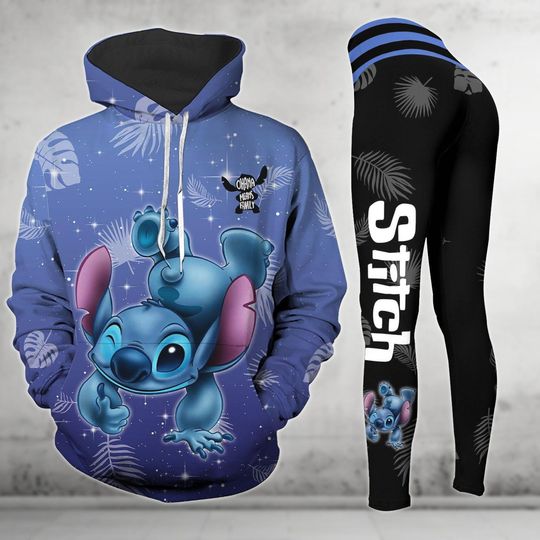 Stitch Ohana Means Family Hoodie And Leggings, Disney Stitch Shirt, Legging For Women, Gifts For Her, Movie Cartoon Shirt, Family Gifts
