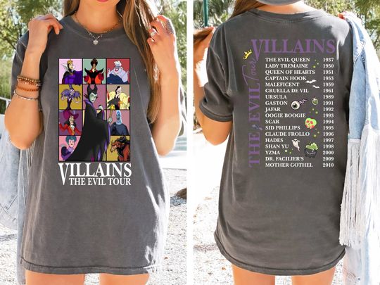 Comfort Colors Villains The Evil Tour T-Shirt, Halloween Evil Queen Shirt, Maleficent Tee