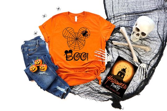 Discover Minnie Mickey Halloween Boo Shirt, Minnie Mickey Spider Web Halloween Tee