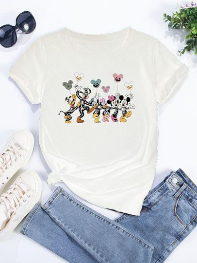 Discover Disney Mickey Minnie Donald daisy duck Pluto Halloween cute kids T-shirt