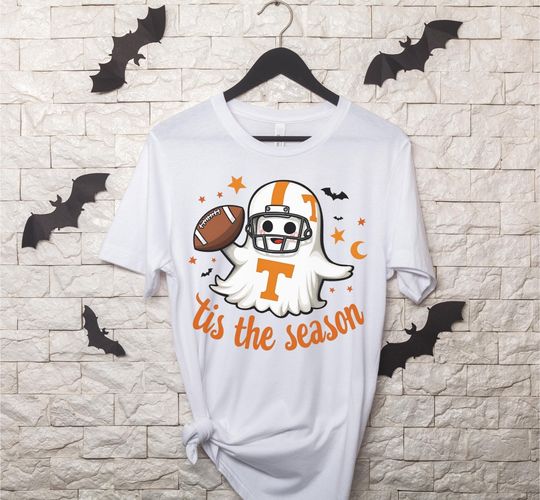 Discover Tis The Season Halloween Football Ghost T-Shirt Tennessee Football Halloween Tee