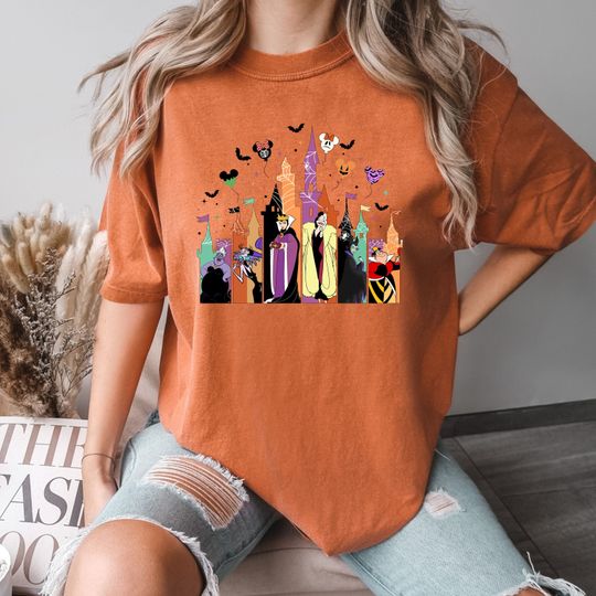 Comfort Colors Halloween Castle Shirt, Disney Villains Shirt, Disney Evil Queen Shirt