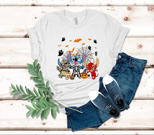 Discover Stitch Halloween T-Shirt, Stitch Disney T-Shirt, Halloween Disney Characters Red Stitch