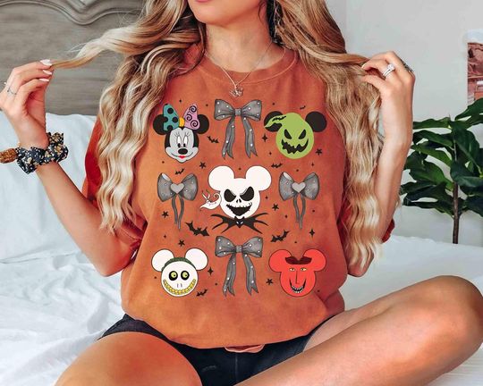 Discover Nightmare Before Christmas Coquette Bow Halloween T-shirt
